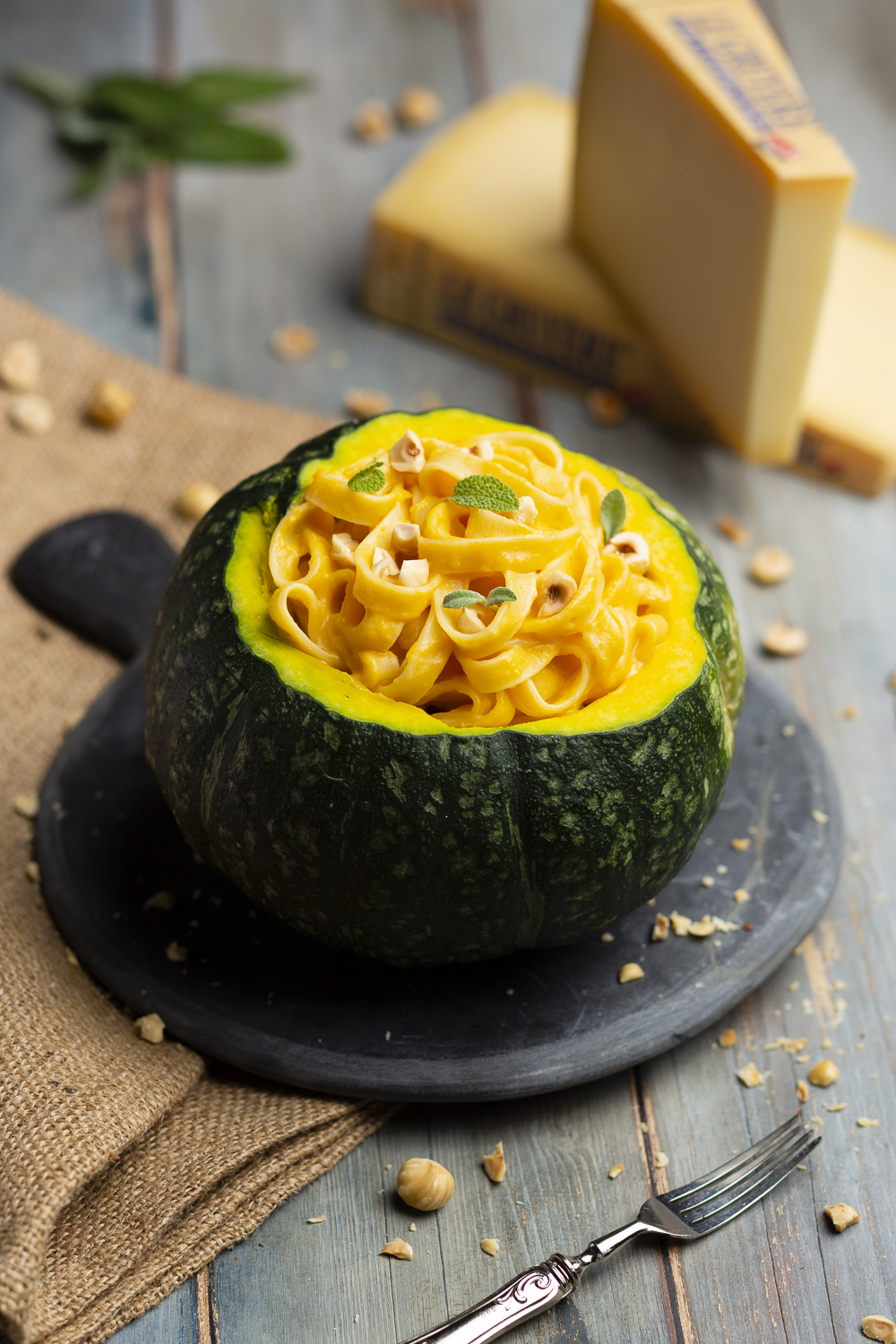 Tagliatelle alla crema di zucca e Gruyère DOP