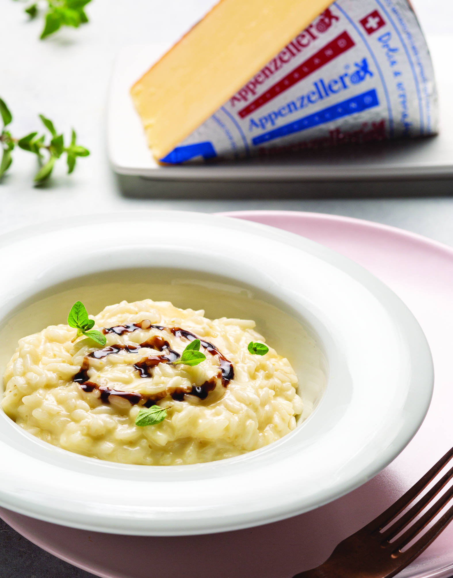 RISOTTO ALL’APPENZELLER® CON ACETO BALSAMICO E ORIGANO FRESCO